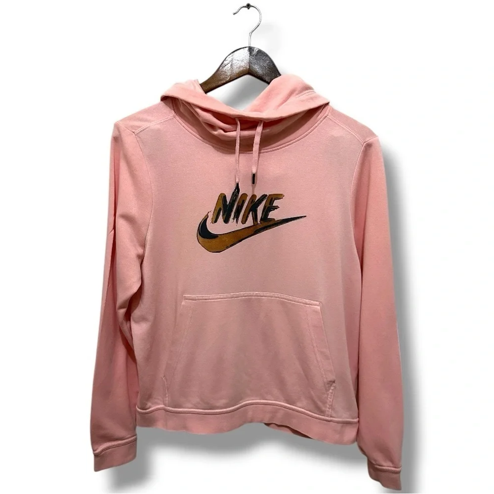 400 Nike | NWOT Blush Pink Graphic Pullover Hoodie (Size M)